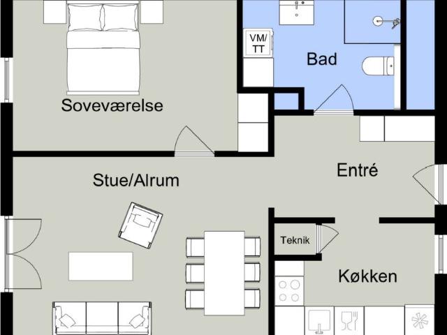 Nyopført 2 værelses lejlighed med terrasse