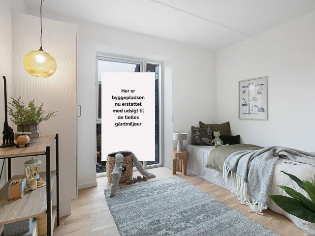 Nybygget lejlighed med fælles tagterrasse