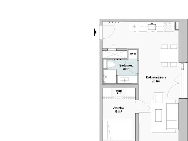 Nyrenoverede lejligheder i moderne boligkompleks