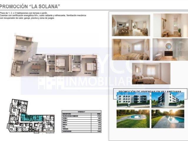 OBRA NUEVA EN VILLAMEDIANA RESIDENCIAL LA SOLANA con eficiencia Enérgetica AA
