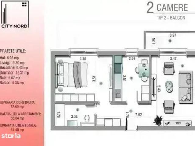 Oferta pret pana la 01.06! Bloc premium caramida, LIFT, dormitor 15.30