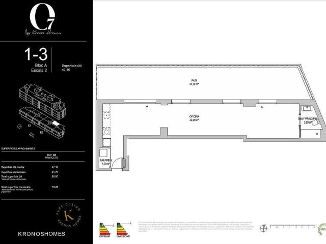 Oficina en venta en calle De Los Ferrocarriles Catalanes, Barcelona, de 41 m² por 175.000