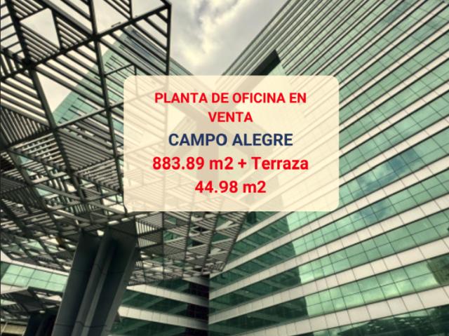 OFICINA EN VENTA 883.89 M2 + 44.98 TERRAZA CAMPO ALEGRE