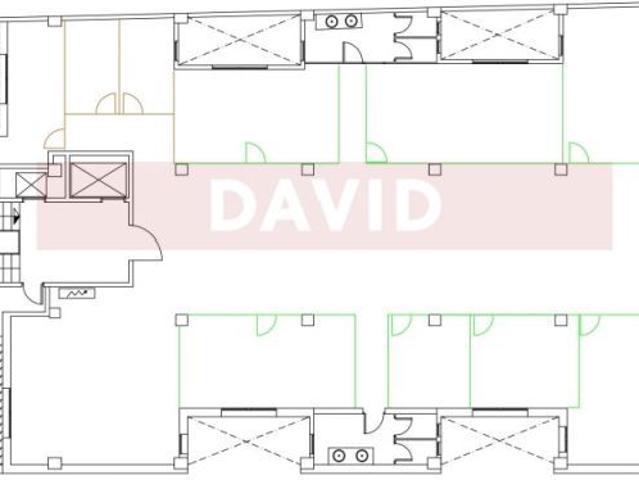 Oficina implantada de 402 m² con terraza