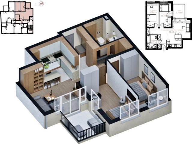 Okolica ul. Kijowskiej 67,38 m², Kraków