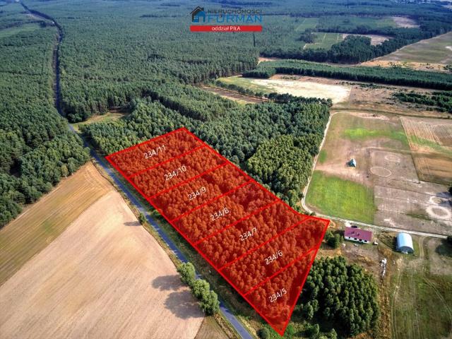 Działka budowlana 3139 m² przy lesie w Łomnicy