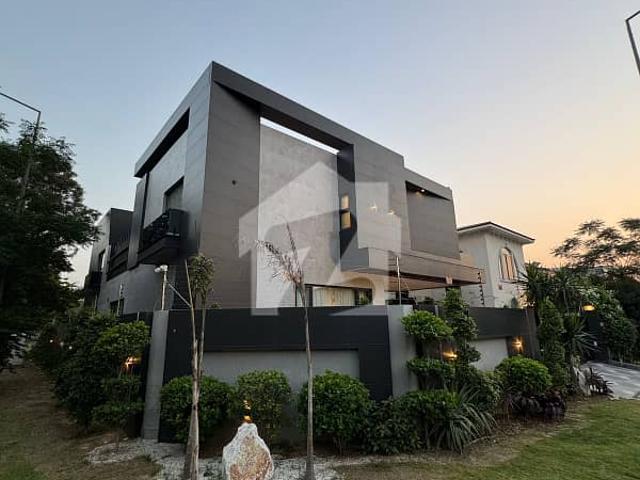 One Kanal Corner Brand New Luxury Ultra Modern Design Most Beautiful Full Basement Fully Furnished Home Theater Lift Bungalow For Sale At Prime Location Of DHA Lahore Near To Park Masjid & Commercial Market