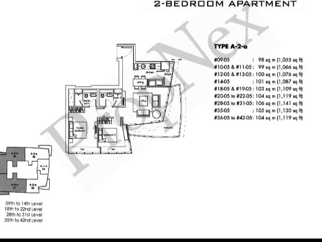 One Shenton Condominium For Rent, $6,900, 2 Bed 2 Bath 1,109 sqft $6.22 psf