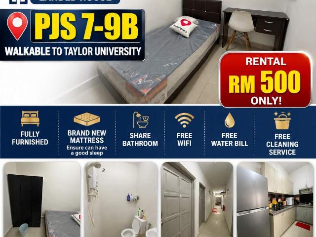 ONLY RM500 | You Get Fully Furnished Aircond Room with Brand Mattress | Walkable to Taylor Uni