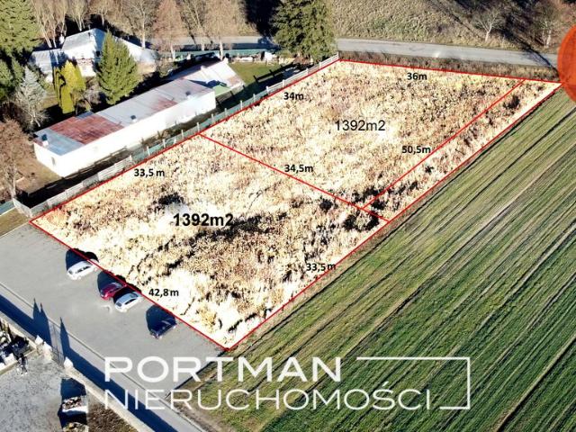 Działka inwestycyjna 1392 m² z planem zagospodarowania