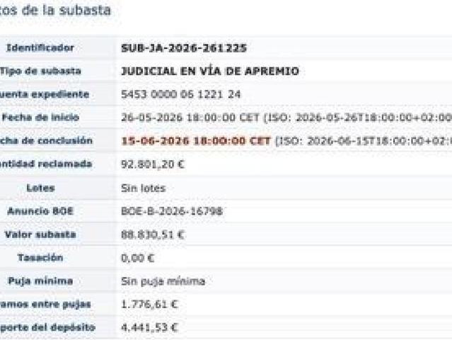 Oportunidad de inversión mediante subasta Zona más cotizada de Torreblanca