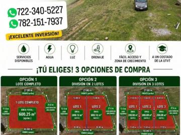 ¡OPORTUNIDAD DE INVERSIÓN! TERRENO EN VENTA EN Atarasquillo, LERMA JUNTO A L