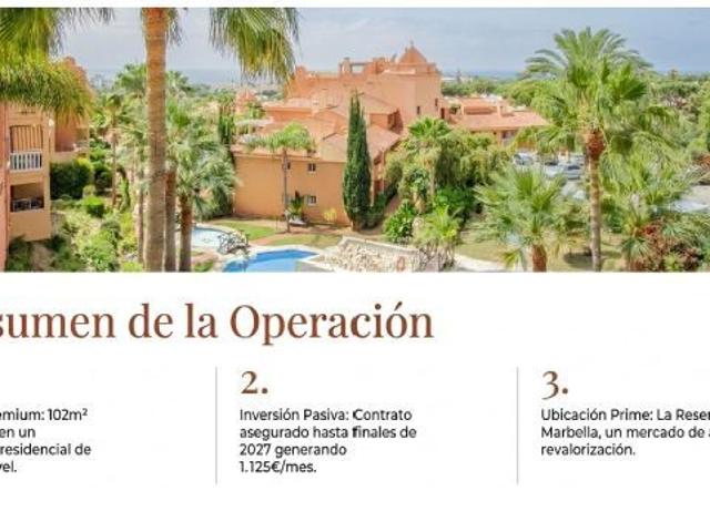 OPORTUNIDAD LLAVE EN MANO EN LA RESERVA DE MARBELLA PARA INVERSORES