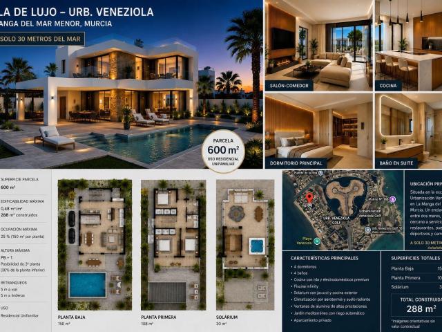 Oportunidad para desarrollar una villa exclusiva a solo 30 metros del mar La Manga del Mar Menor