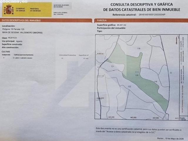 OPORTUNIDAD PARCELA RÚSTICA AGRARIA DE SECANO