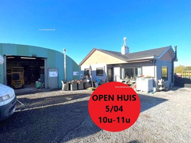 OPEN HUIS ZATERDAG 05/04 van 10u tot 11u. Mooi en rustig gelegen alleenstaande woning met LOODS ca.100m². Opp 1140m². Ref.16459
