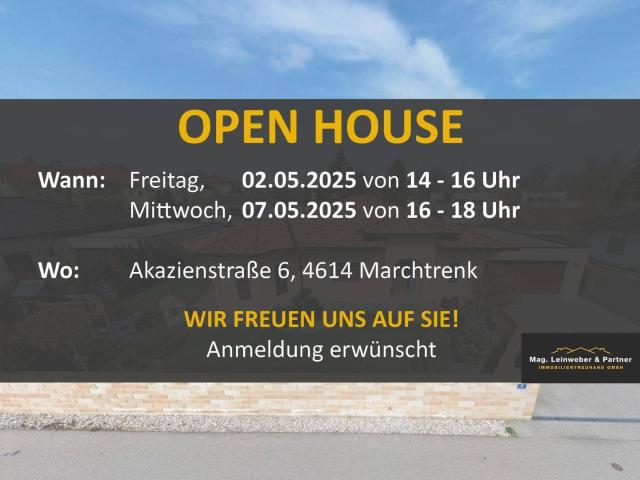 Exklusiver Bungalow im Toskana Stil mit Terrasse, Traumgarten und Doppelgarage in Marchtrenk