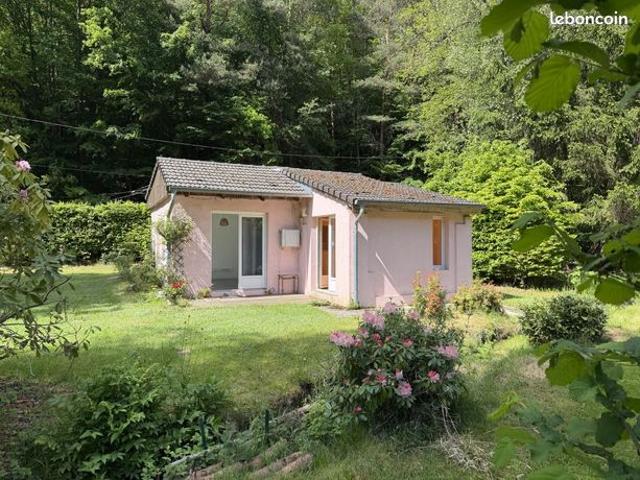 Opportunité maisonnette de vacances sur très beau terrain avec ruisseau, lisière de forêt