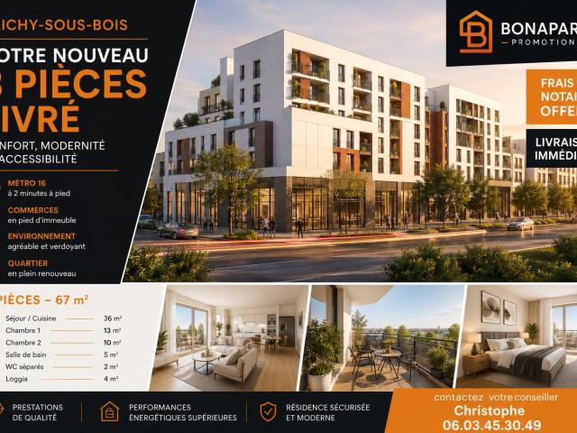 OPPORTUNITÉ RARE – T3 LIVRÉ – EMPLACEMENT STRATÉGIQUE 3 pièces, 67 m²