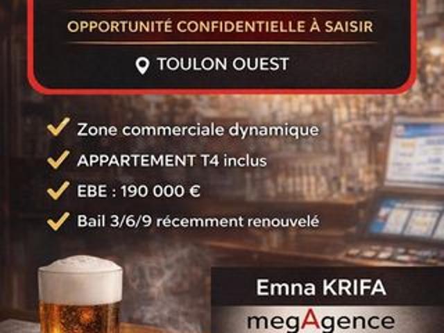 OPPORTUNITÉ RARE –TOULON OUEST BAR –TABAC– JEUX
