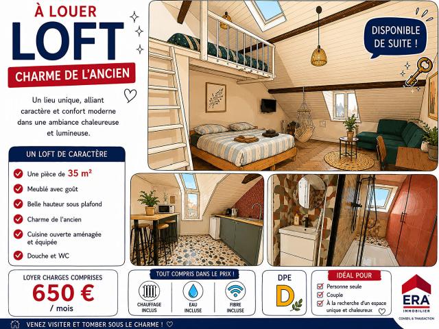 ORLEANS HYPERCENTRE Appartement 1 pièce s 36 m² meublé chauff, eau et fibre inclus
