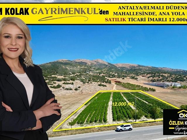 !ÖZLEM KOLAK GAYRİMENKUL'den!ELMALIANTALYA ANA YOL ÜZERİ SATILIK TİCARİ İMARLI 12.000m ARSA!