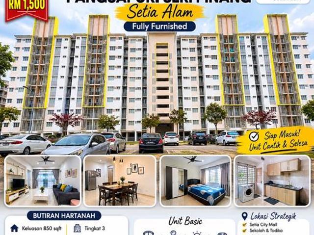 Pangsapuri Seri Pinang Fully Furnished Setia AlamMalay Only