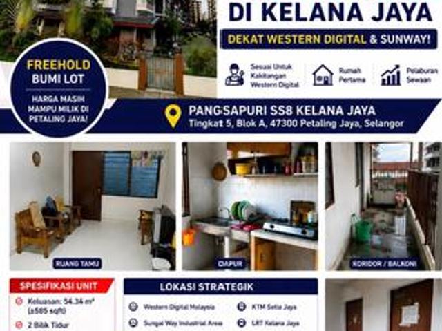 Pangsapuri SS8Kelana JayaCorner Floor 5 Blok AFreehold Bumi Lot