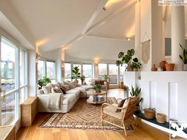 Panoramablick helle Dachgeschosswohnung