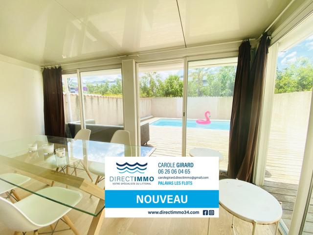 Palavas, charmante villa en R+ 1 avec terrasse et piscine, t4 3 chambres d environ 110 m2 habitable