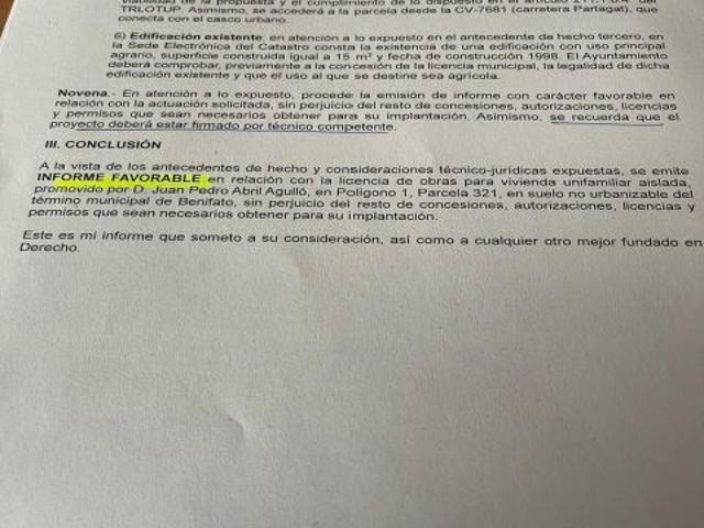 Parcela en Venta en Benifató, Alicante