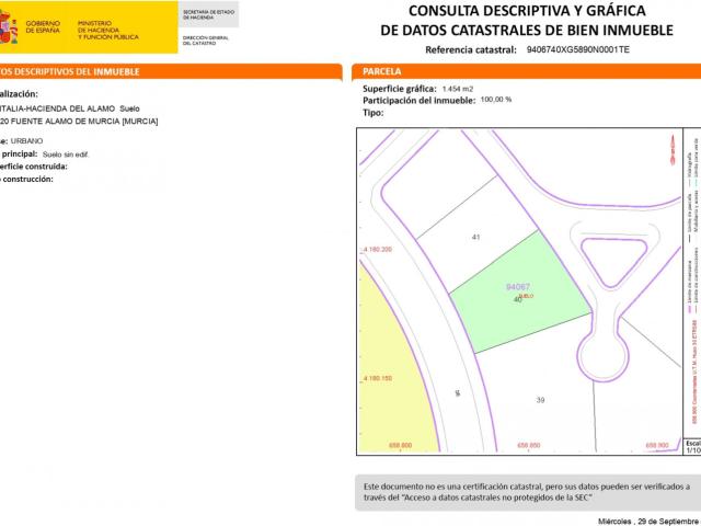 Parcela en venta en Los Almagros