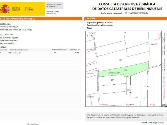 Parcela Rustica de 6.851m2