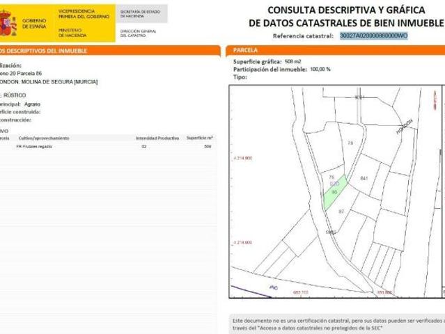 Parcela rústica en el Llano de Molina