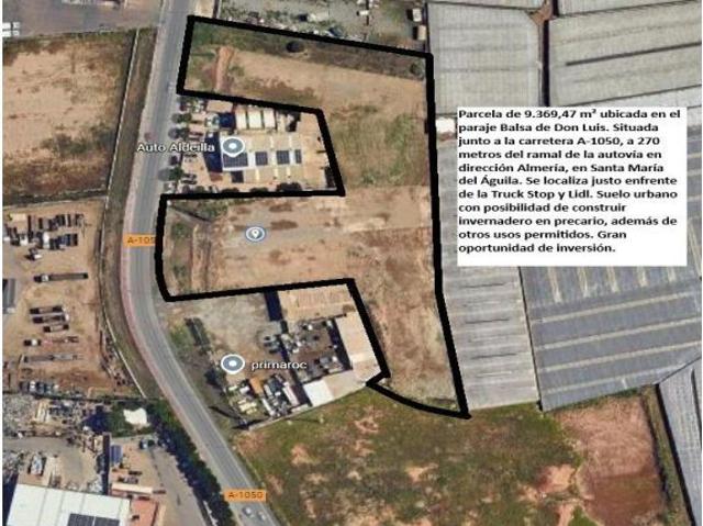 Parcela urbana de 9.369 m2 con alta proyección y uso agrícola en Santa María del Águila, El Ejido