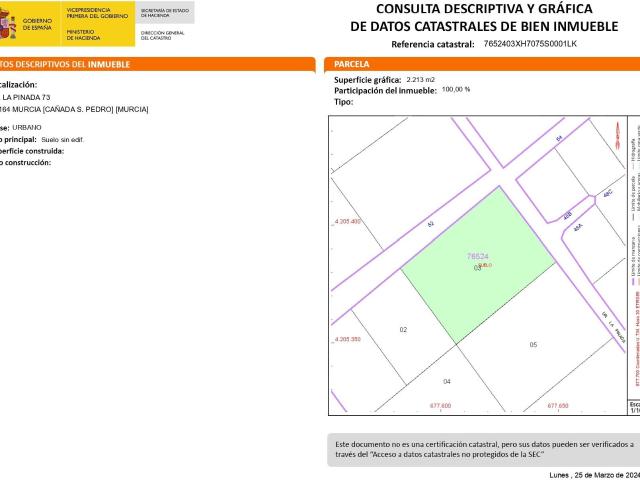 Parcela urbanizable en la Pinada Cañadas de San Pedro