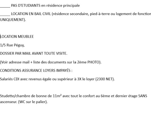 Paris 6 Location Appartement 75