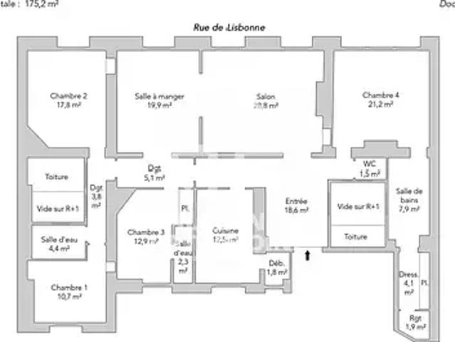 Paris 8ème 75008 Achat / Vente appartement 6 pièces t6 au dernier étage
