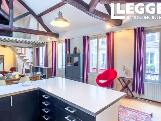 Paris 17e Batignolles, apart de type loft, 88m2, 1er et dernier étage, sans voisinage direct, imm. de 1830