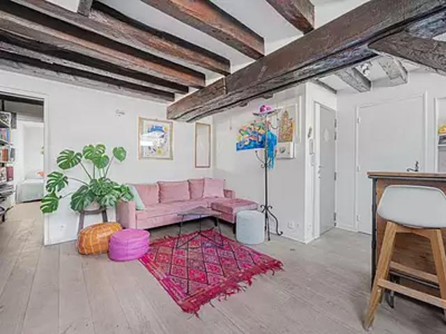 Paris 3ème 75003 Achat / Vente appartement 2 pièces t2 au dernier étage cave