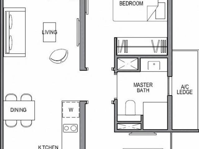 Park Colonial Condominium For Rent, $4,450, 2 Bed 1 Bath 624 sqft $7.13 psf