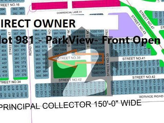 Park Face 10 Marla Plot Main Boulevard 1 Street Away