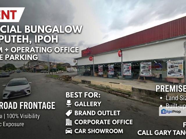 pasir puteh ipoh, jalan bunga raya, commercial bungalow space for rent
