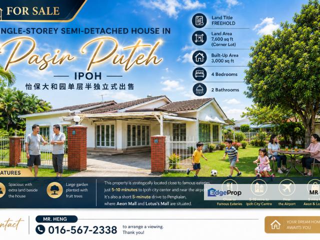 Pasir Puteh Ipoh Single Storey Semi Detached House