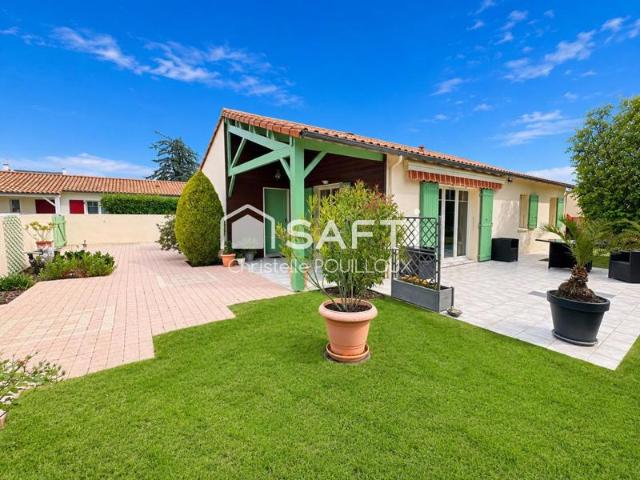 Pavillon de plain pied, 4 chambres, garage,jardin