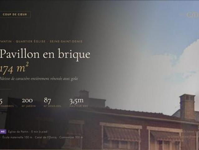 Pavillon en brique 174 m² rénové — jardin 200 m²