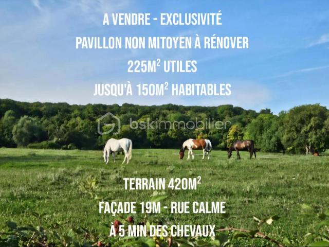 Pavillon 2 logements possible non mitoyen terrain 420m²