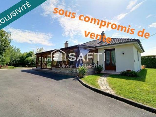 Pavillon individuel, de plain pied, avec étang de pêche, sur 5000 m2, en pleine campagne ! A Solesmes