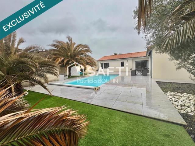 Pavillon plain pied 4 chambres dont une suite parentale + garage et piscine a juscorps !