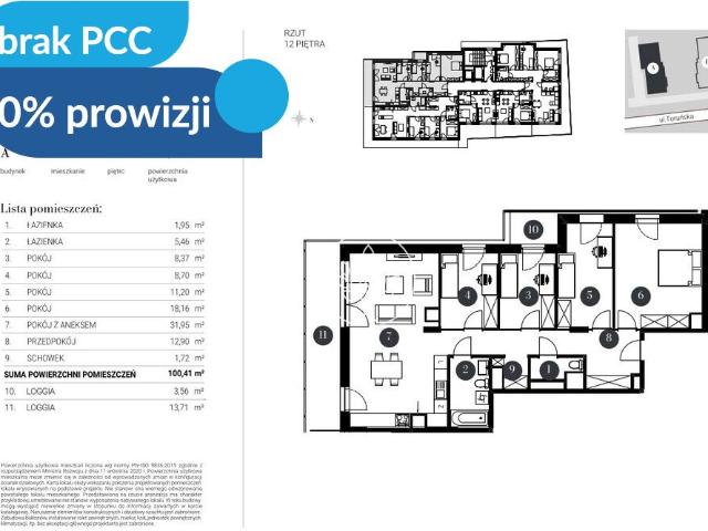 Penthouse 5 pok. z panoramicznym widokiem i tarasem